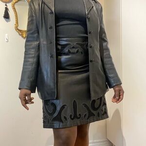Vera Pelle Black Leather Blazer